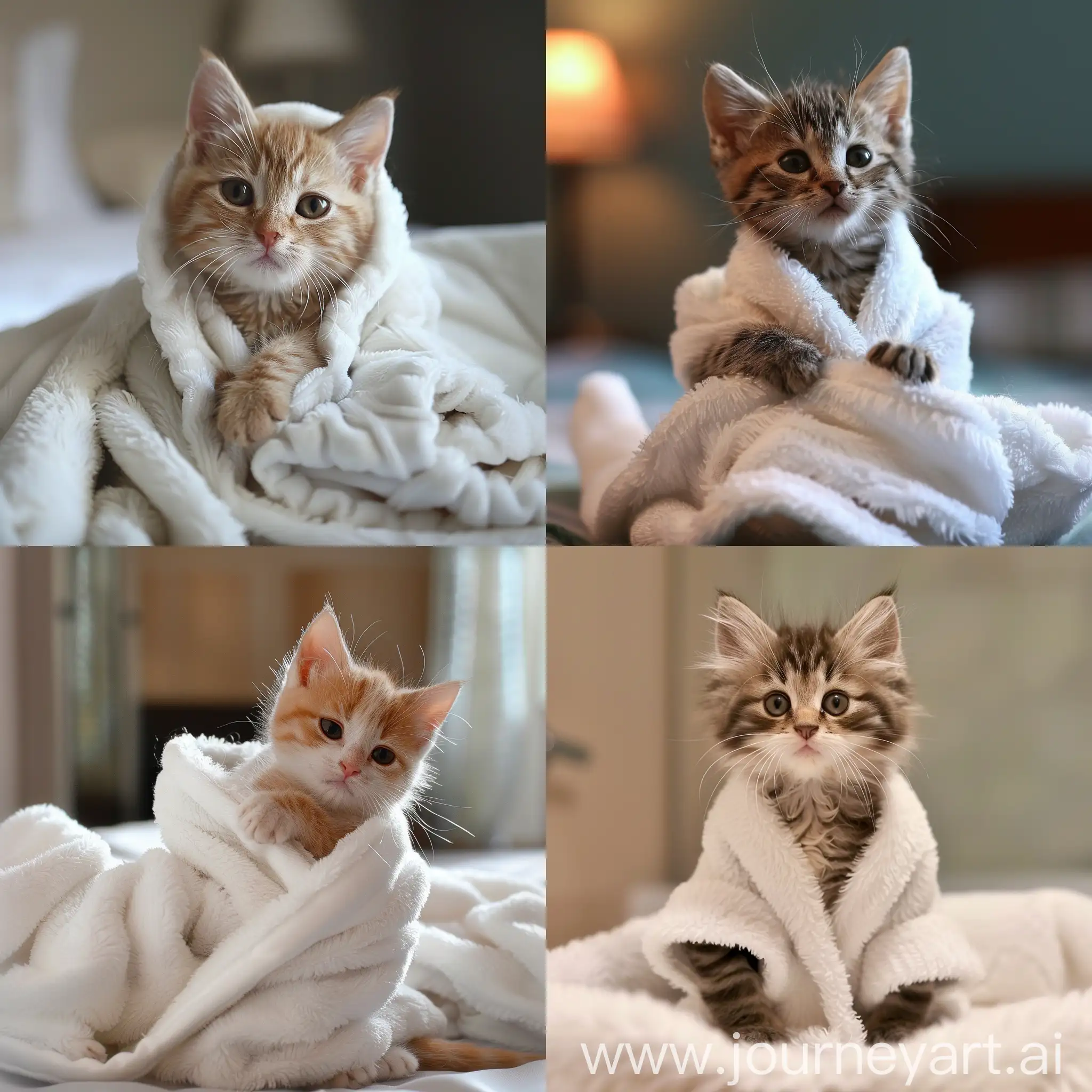 Adorable-Kitten-in-a-White-Robe