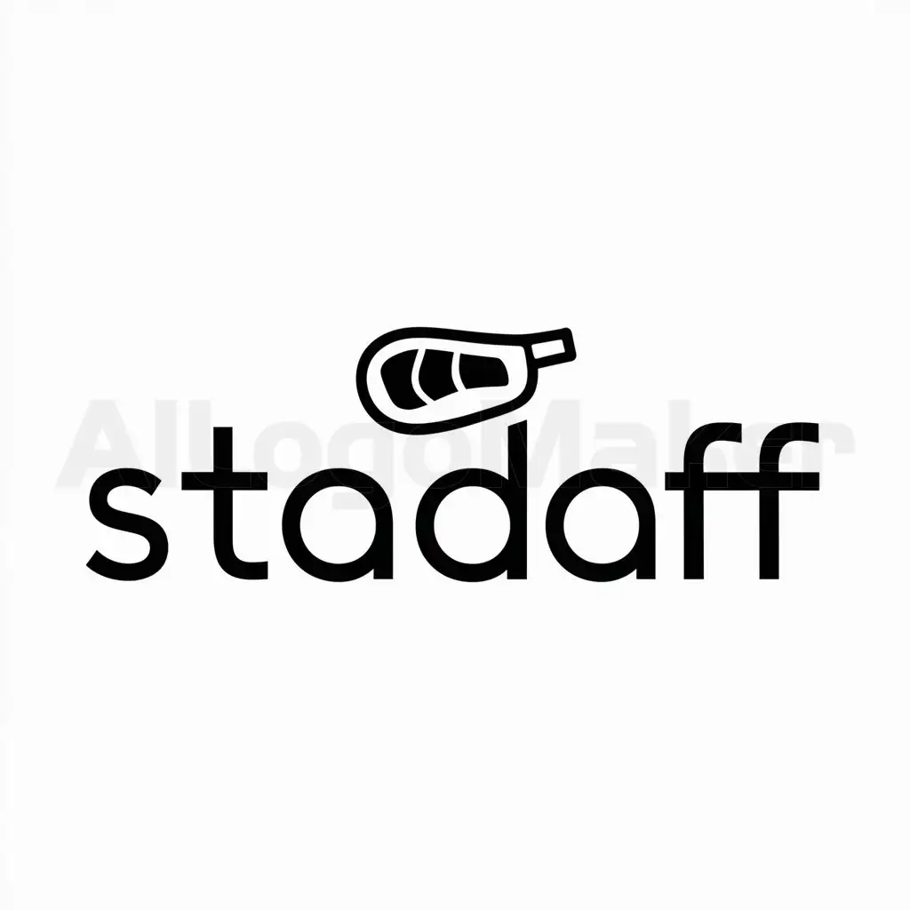 a logo design,with the text "stadaff", main symbol:meat,Minimalistic,be used in Entertainment industry,clear background