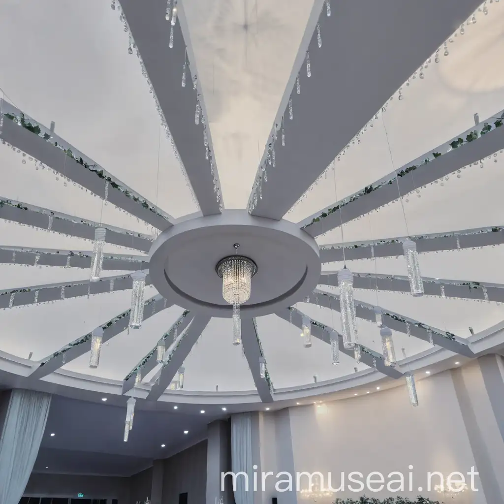 Elegant Crystal Chandelier Illuminates Wedding Hall with Classic Style