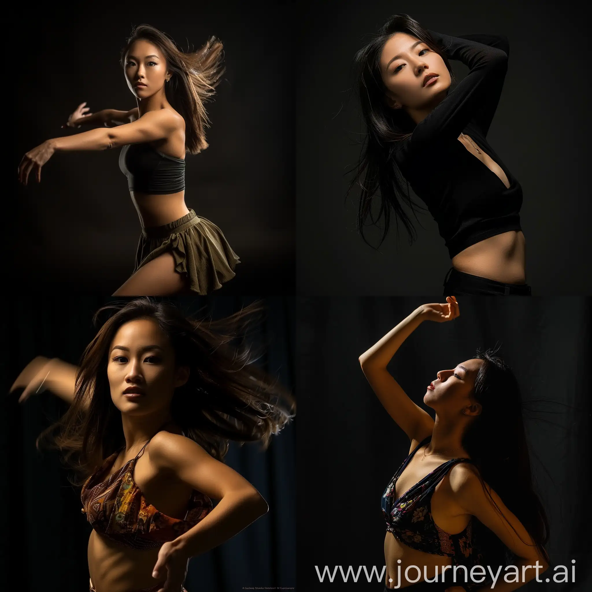 Dynamic-Pose-of-Beautiful-Asian-Woman-in-Photo-with-Striking-Lighting