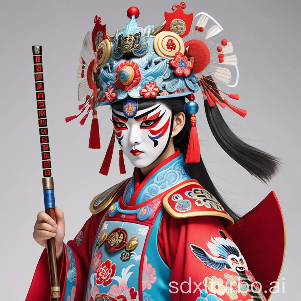 Peking Opera warrior roles, with clear details in the headgear, featuring modern Chinese style illustrations, and gorgeous costumes.