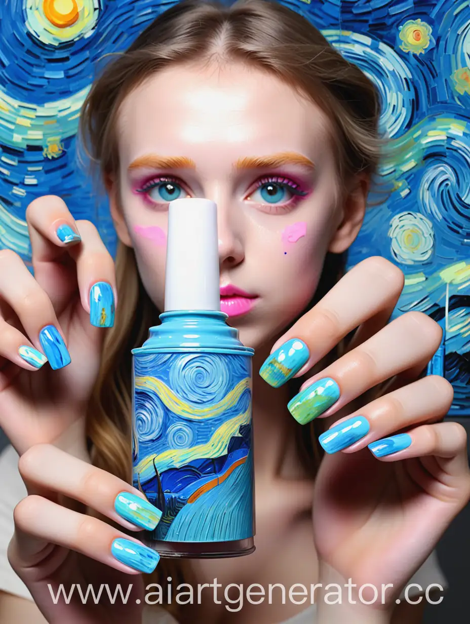 Van-Gogh-Style-Nail-Polish-Stick-with-Girl-in-Palette-Colors