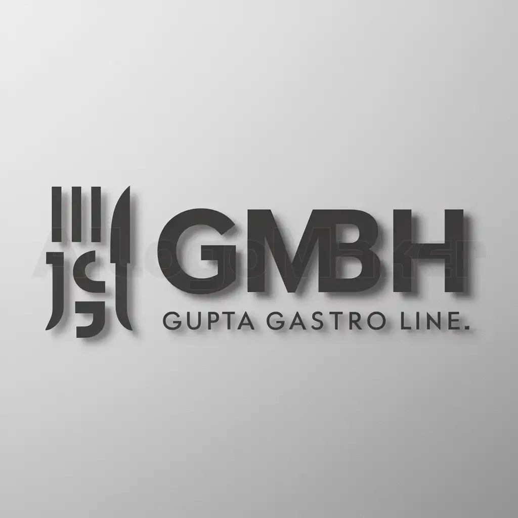 a logo design,with the text "GmbH", main symbol:Gupta Gastro Line,Moderate,be used in Retail industry,clear background
