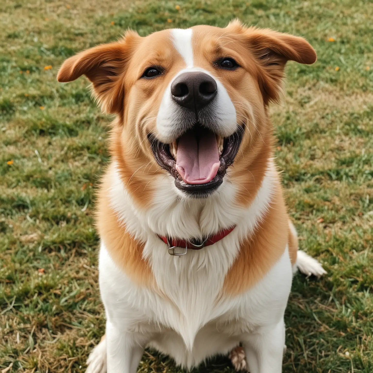 Joyful Dog Playing in a Sunlit Park