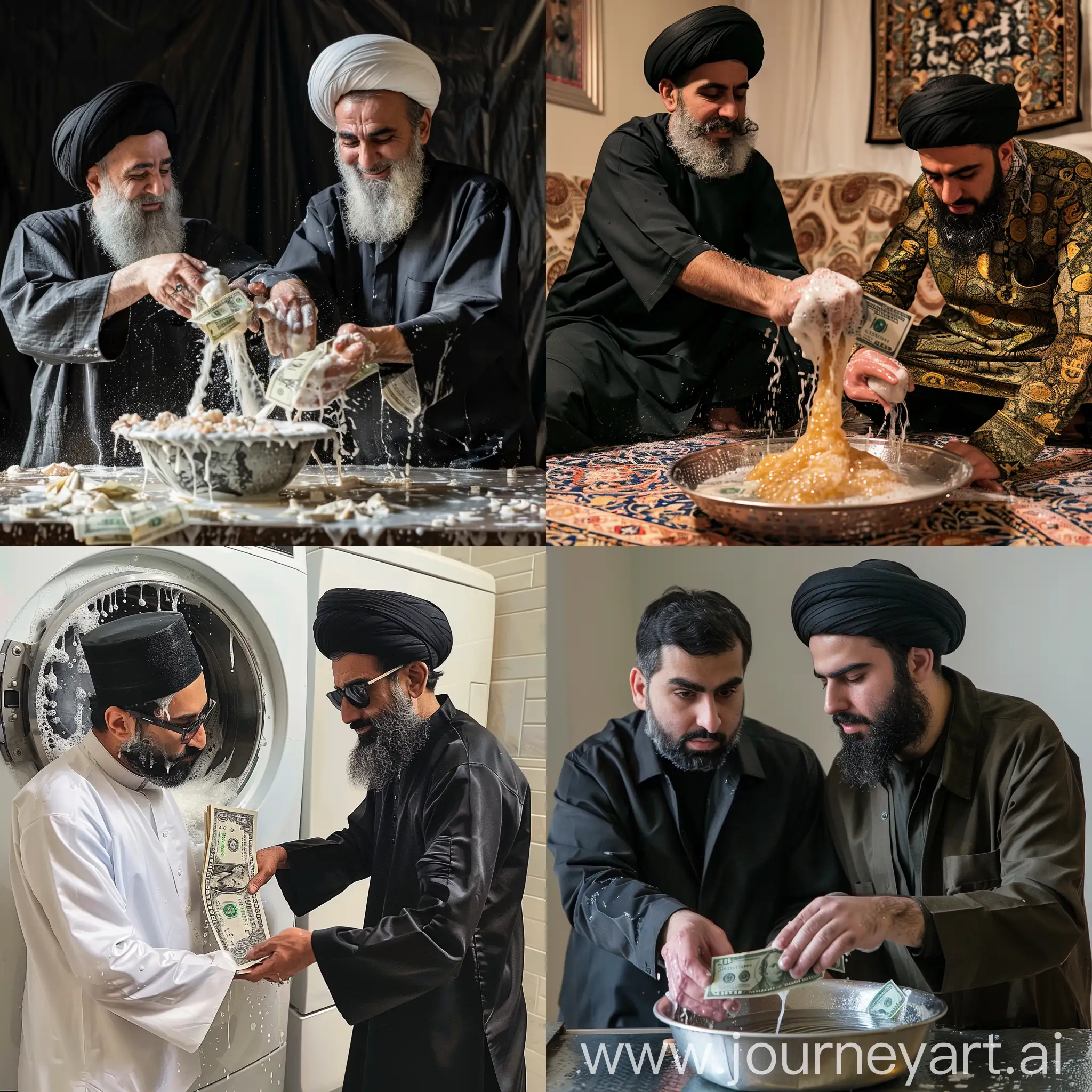 Ustad-Raifipour-and-Begrand-Imam-Zaman-Washing-Dollars