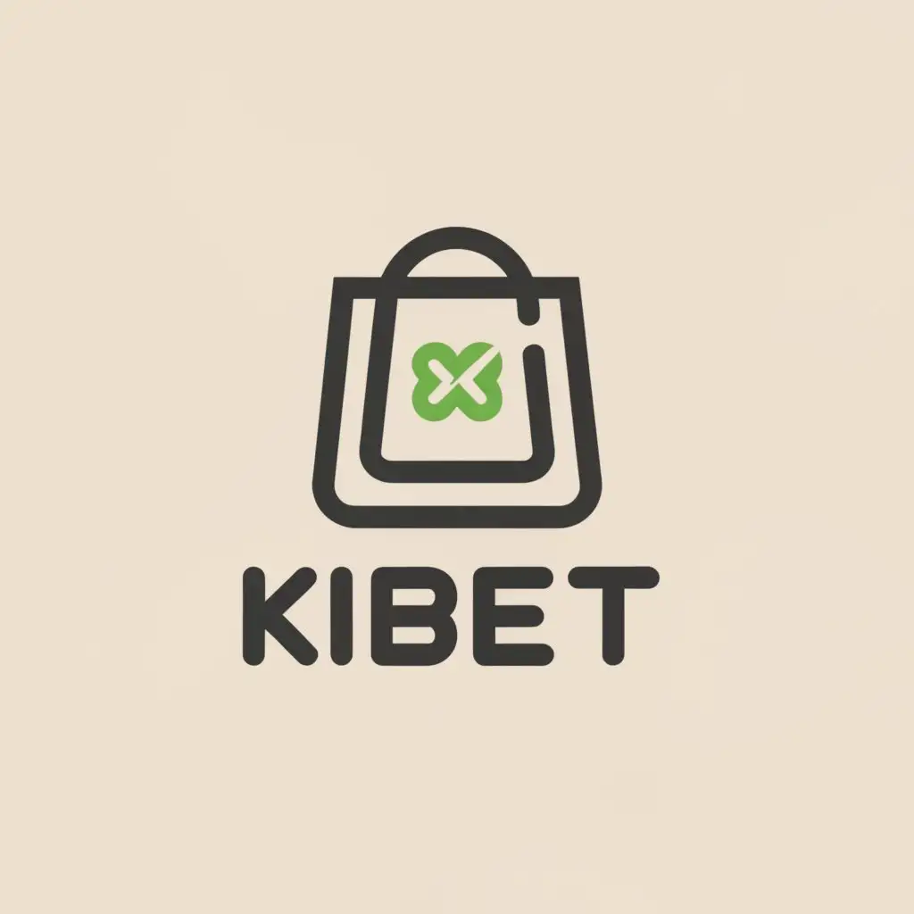 a logo design,with the text "Kibet", main symbol:Shop,Minimalistic,be used in Trade industry,clear background