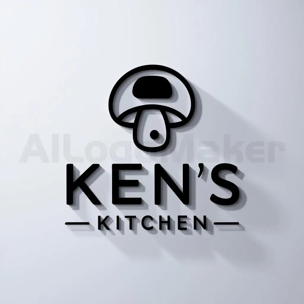 LOGO-Design-For-Kens-Kitchen-Whimsical-Mushroom-Emblem-for-Culinary-Charm