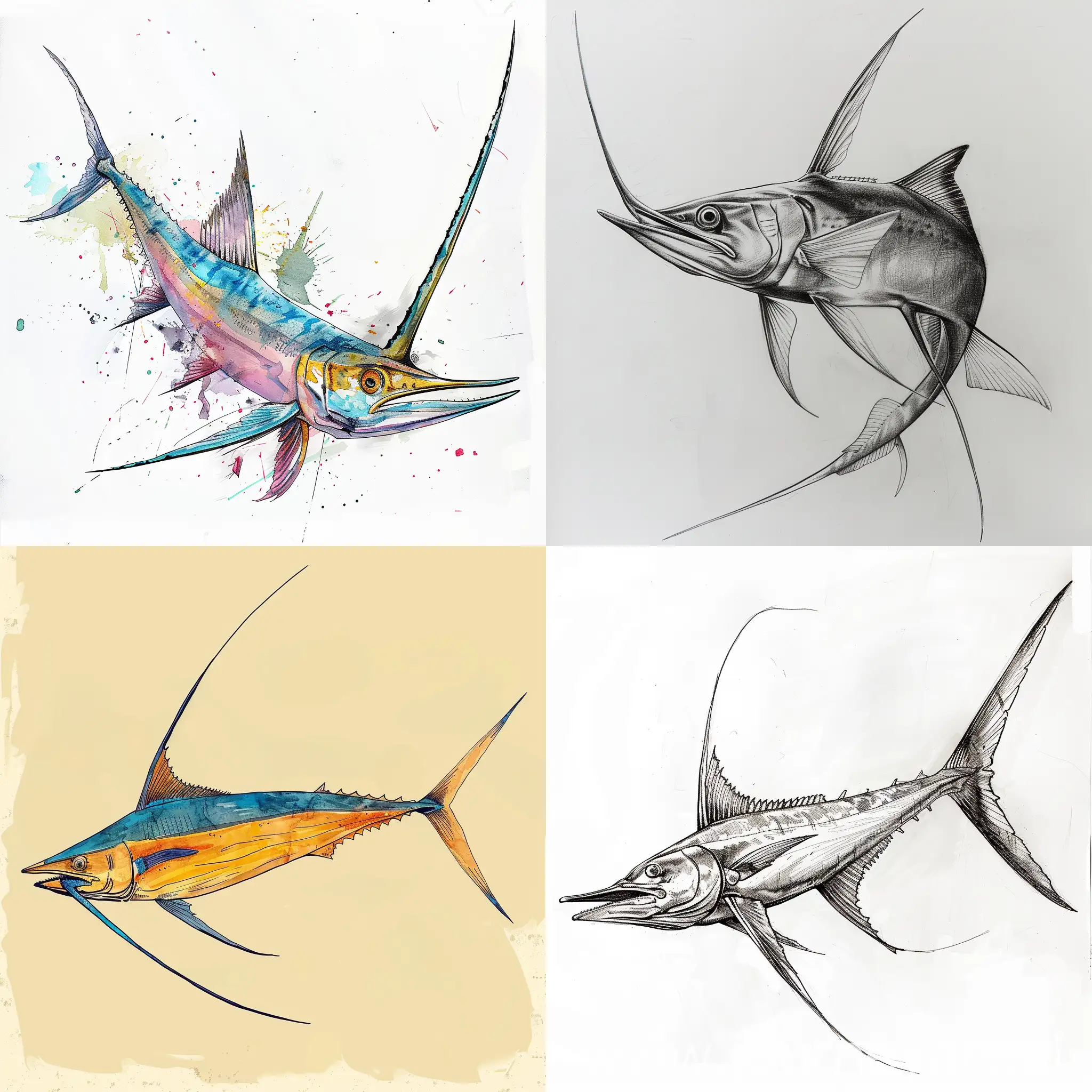 AvantGarde-Swordfish-Illustration-with-Unique-Styling