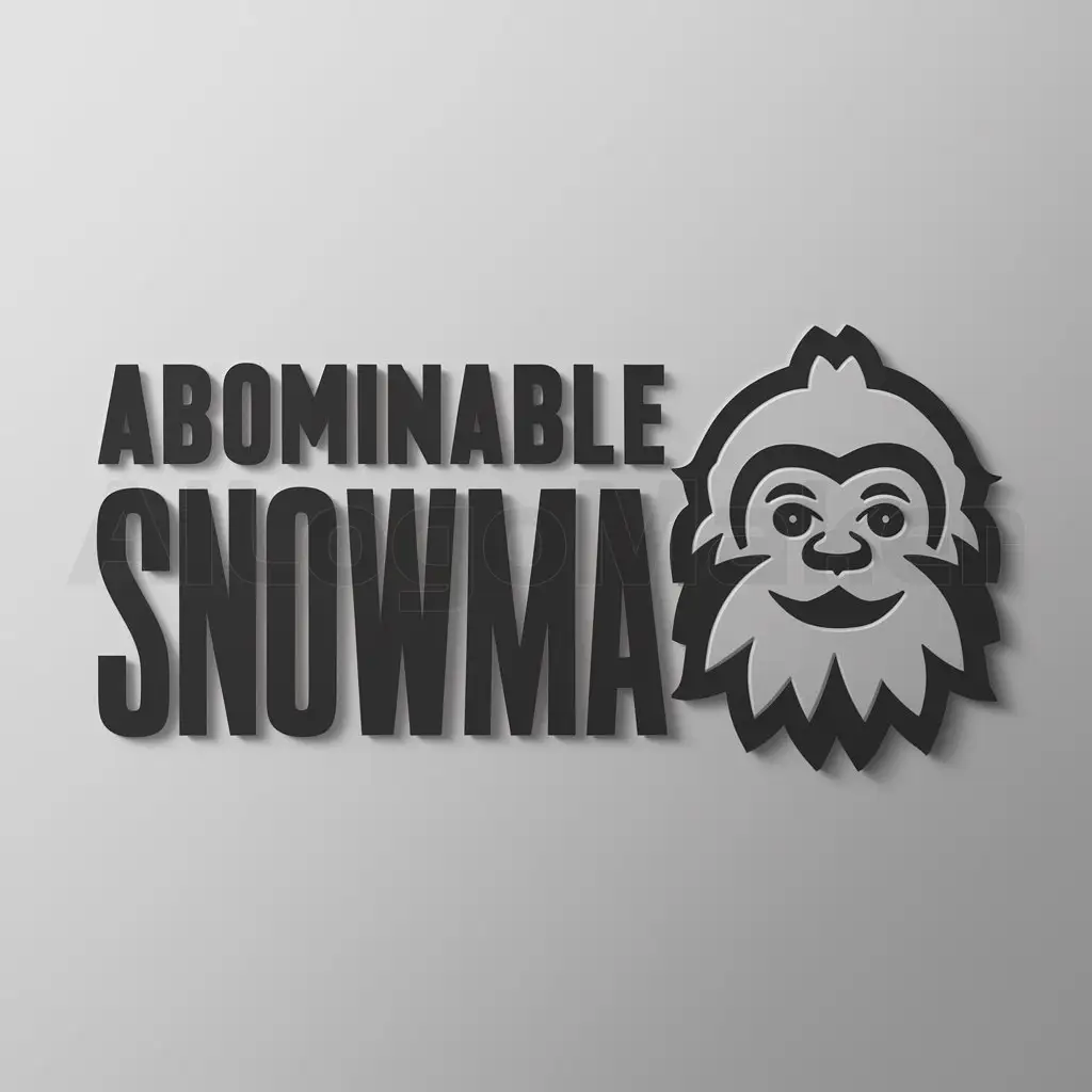 LOGO-Design-For-Abominable-Snowman-Friendly-Yeti-Emblem-for-Animals-Pets-Industry