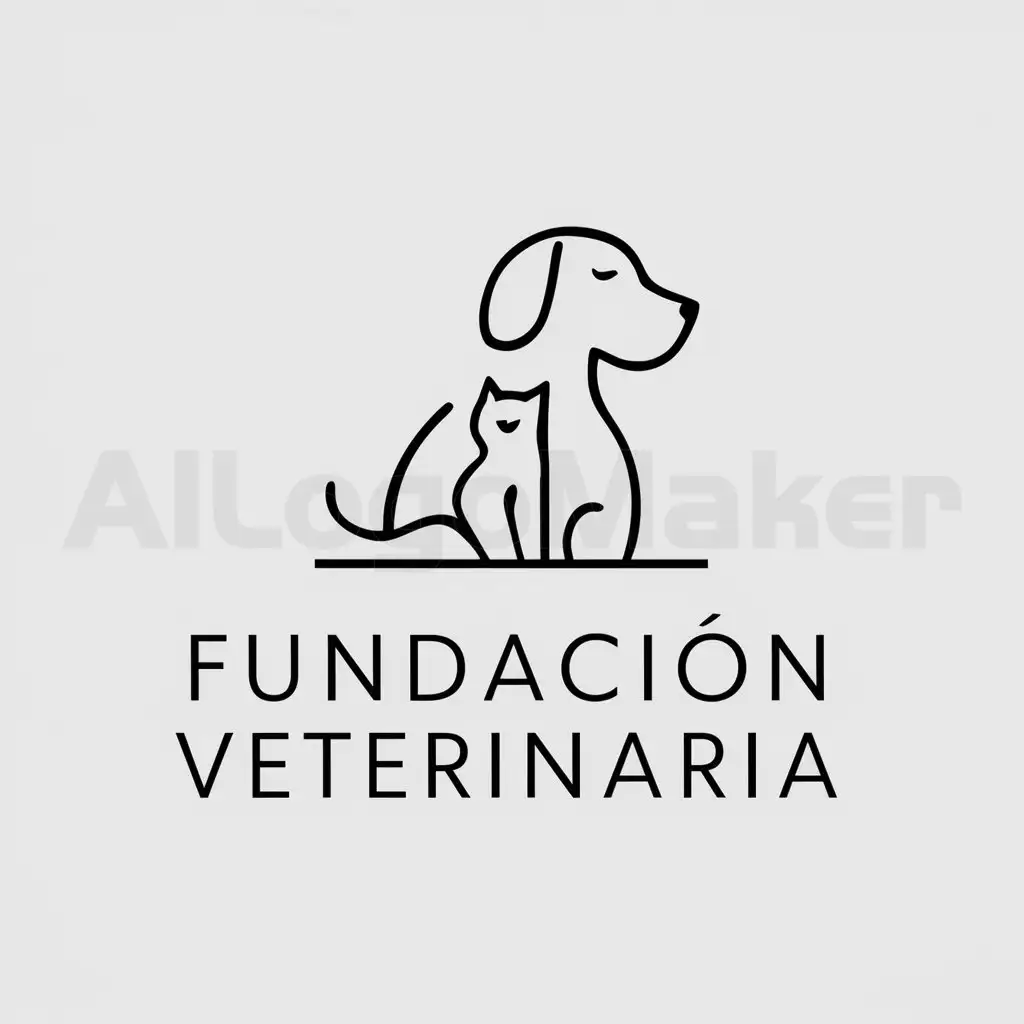 a logo design,with the text "fundacionveterinaria", main symbol:perro o gato,Minimalistic,be used in Animals Pets industry,clear background
