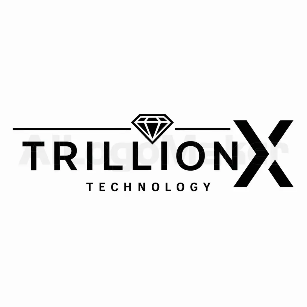 a logo design,with the text "TrillionX", main symbol:Diamond,Moderate,be used in Technology industry,clear background
