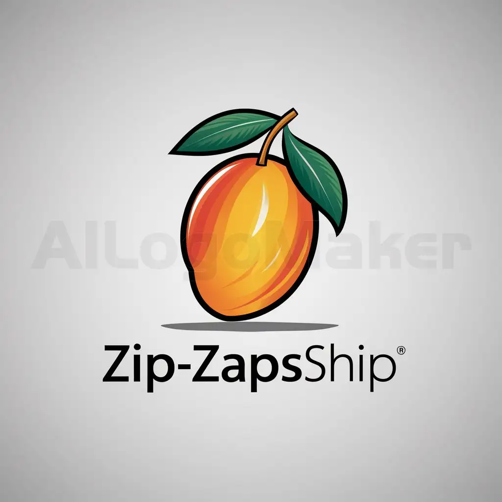 a logo design,with the text "ZipZapShip", main symbol:Mango,Moderate,clear background