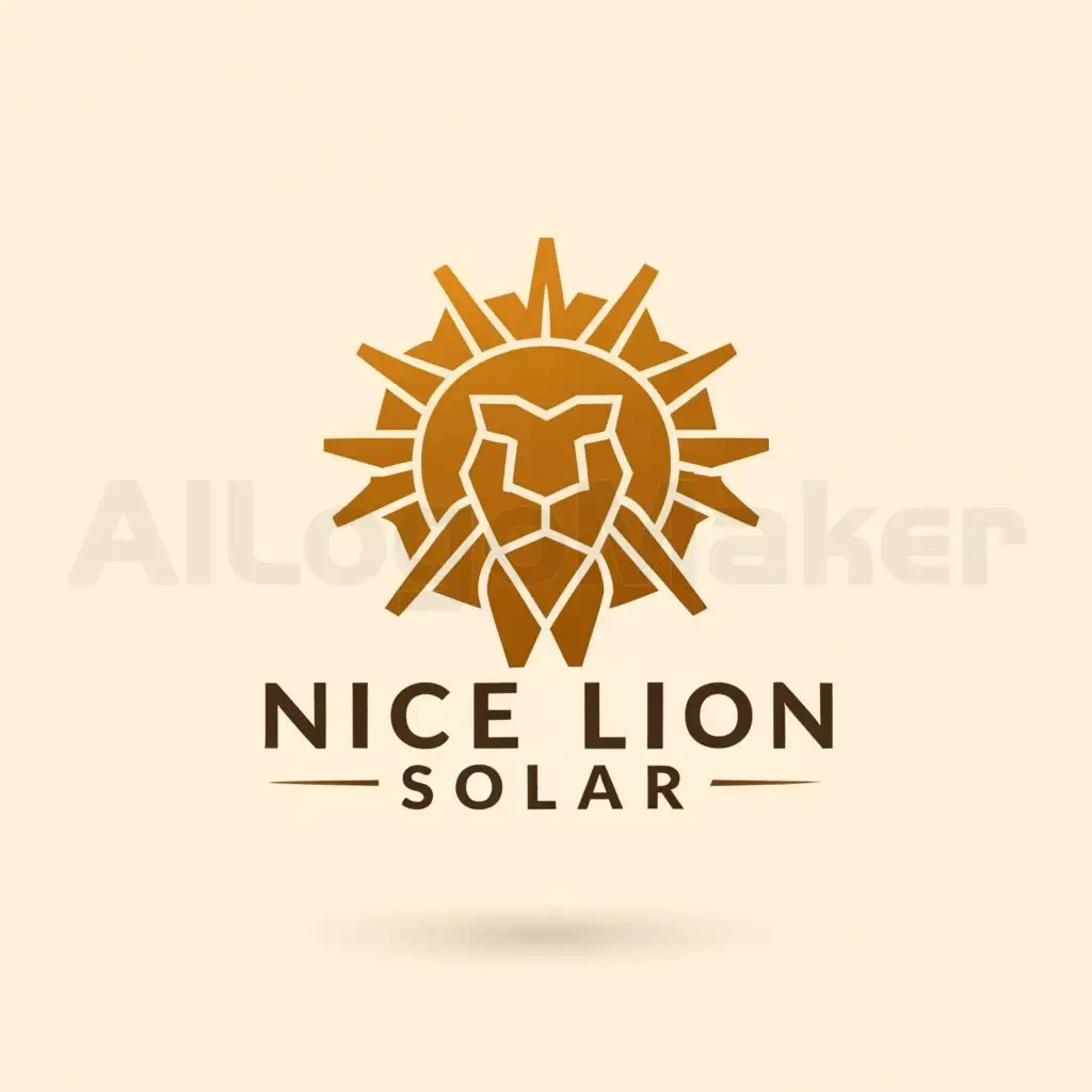 a logo design,with the text "nice lion solar", main symbol:sun  power,Minimalistic,be used in energy industry,clear background