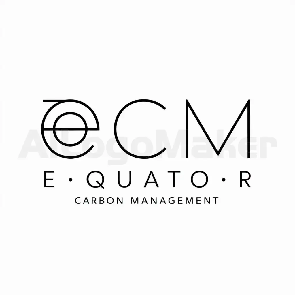 a logo design,with the text "Equator Carbon Management ", main symbol:ECM,Minimalistic,be used in Others industry,clear background