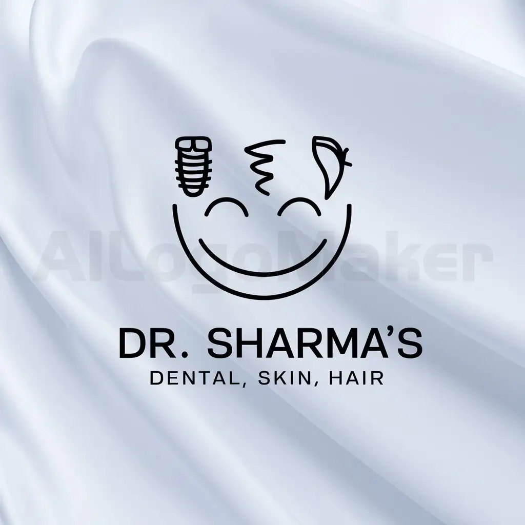 a logo design,with the text "Dental, skin, hair", main symbol:Dr Sharma's aesthetic clinic,Moderate,clear background