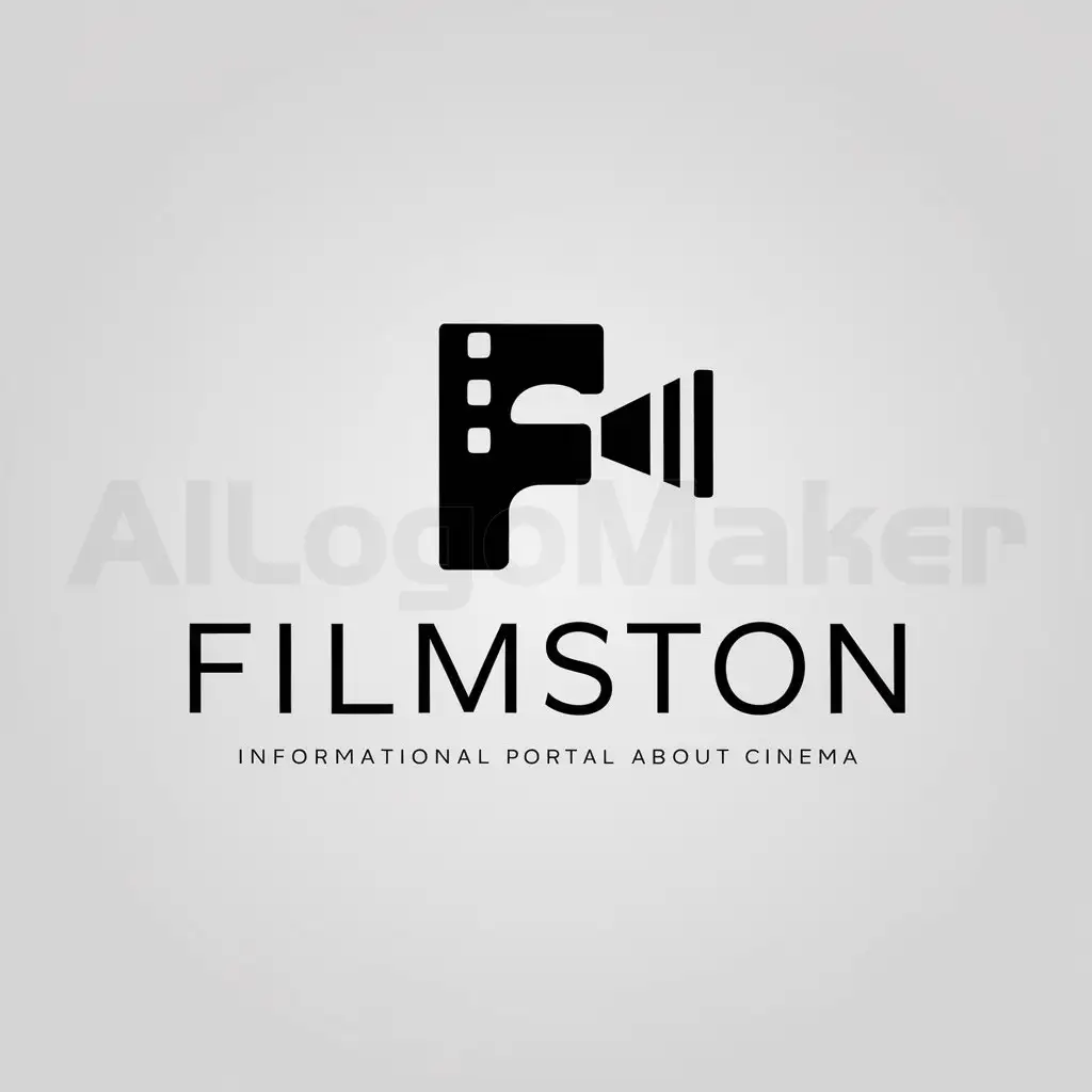 a logo design,with the text "Filmston, informational portal about cinema.", main symbol:F,Moderate,be used in Entertainment industry,clear background