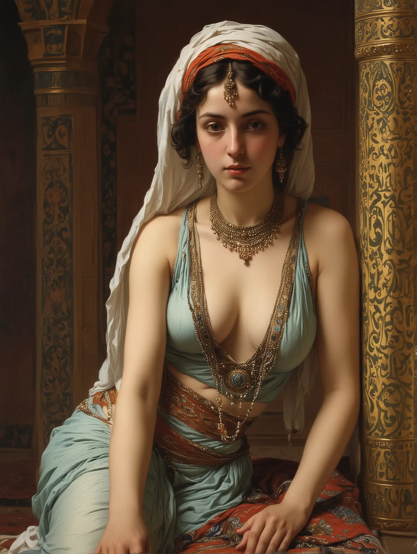 Jean Leon Gerome portrait of woman in harem.