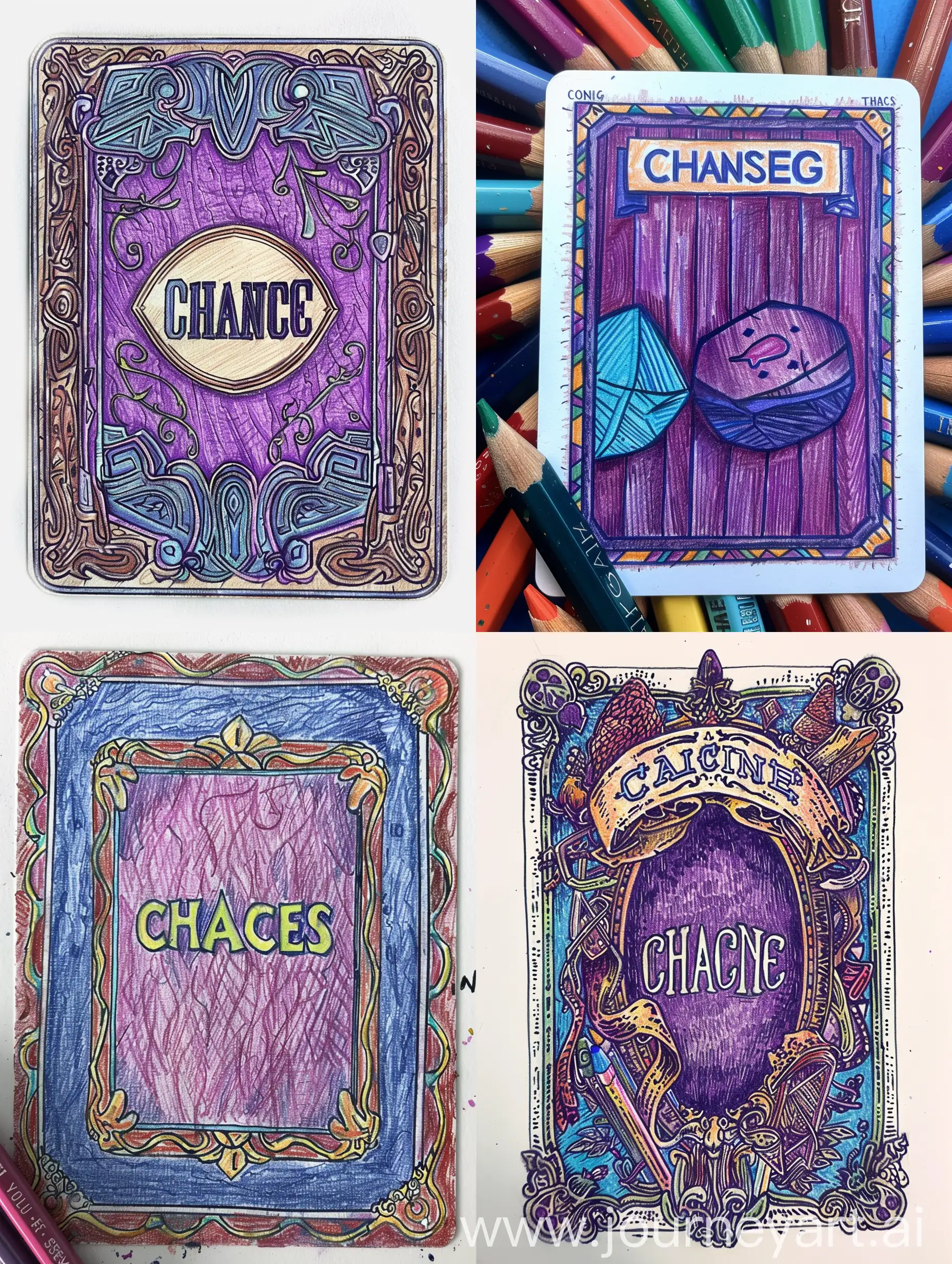 Colorful-Childrens-Drawing-of-Chances-Board-Game-Cards-in-PurpleBlue-Tones