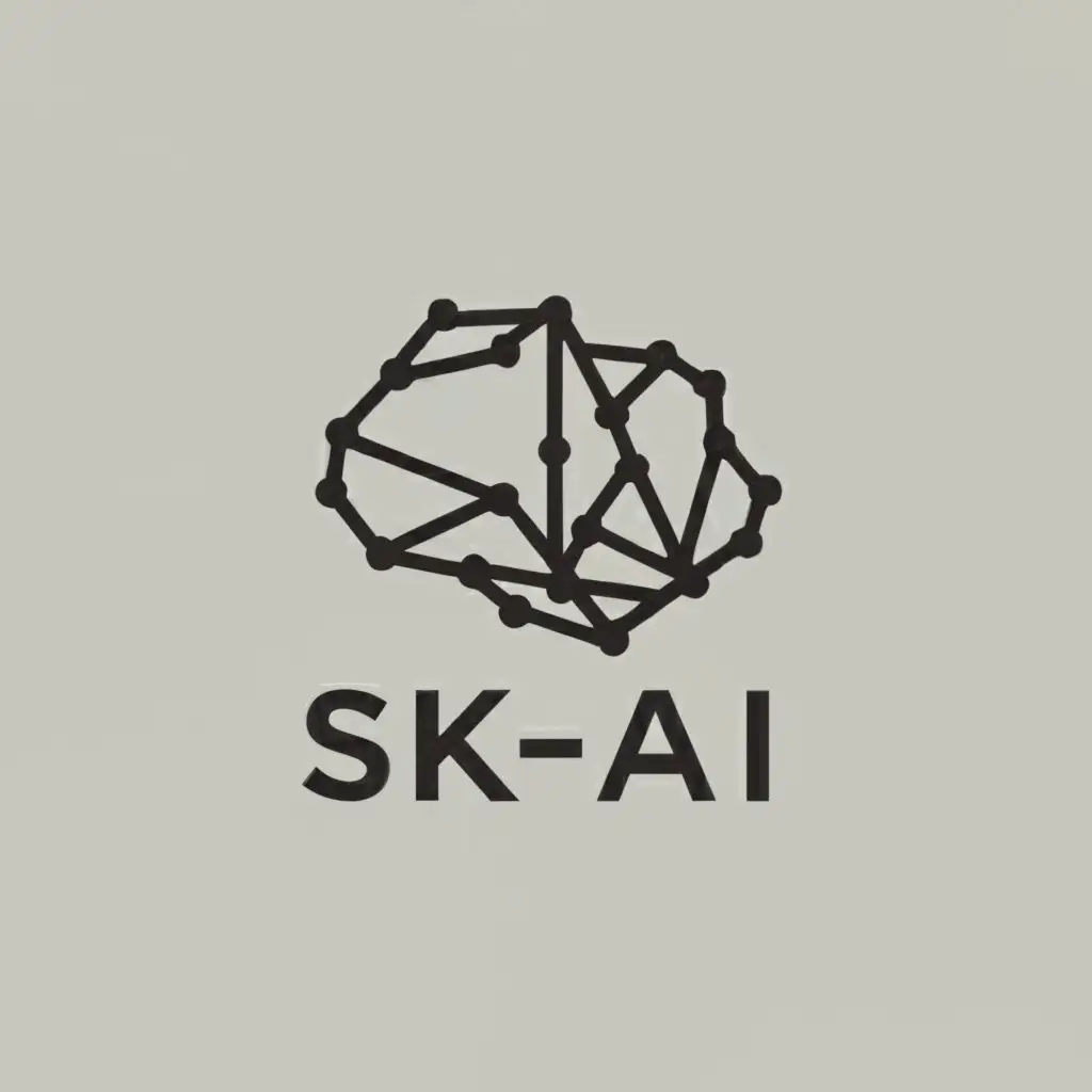a logo design,with the text "SK-AI", main symbol:Artificial intelligence,Минималистичный,be used in Интернет industry,clear background