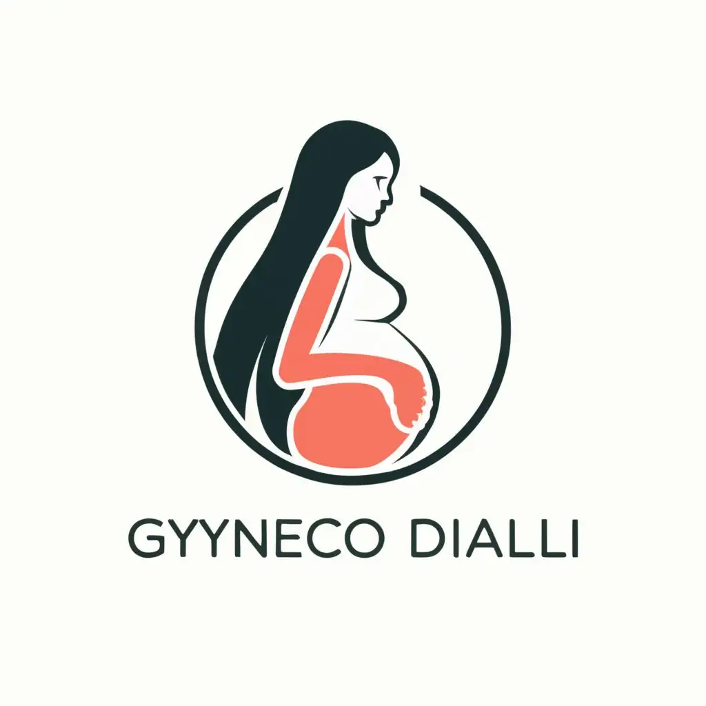 a logo design,with the text "gyneco diali", main symbol:Pregnant woman,Moderate,be used in 0 industry,clear background