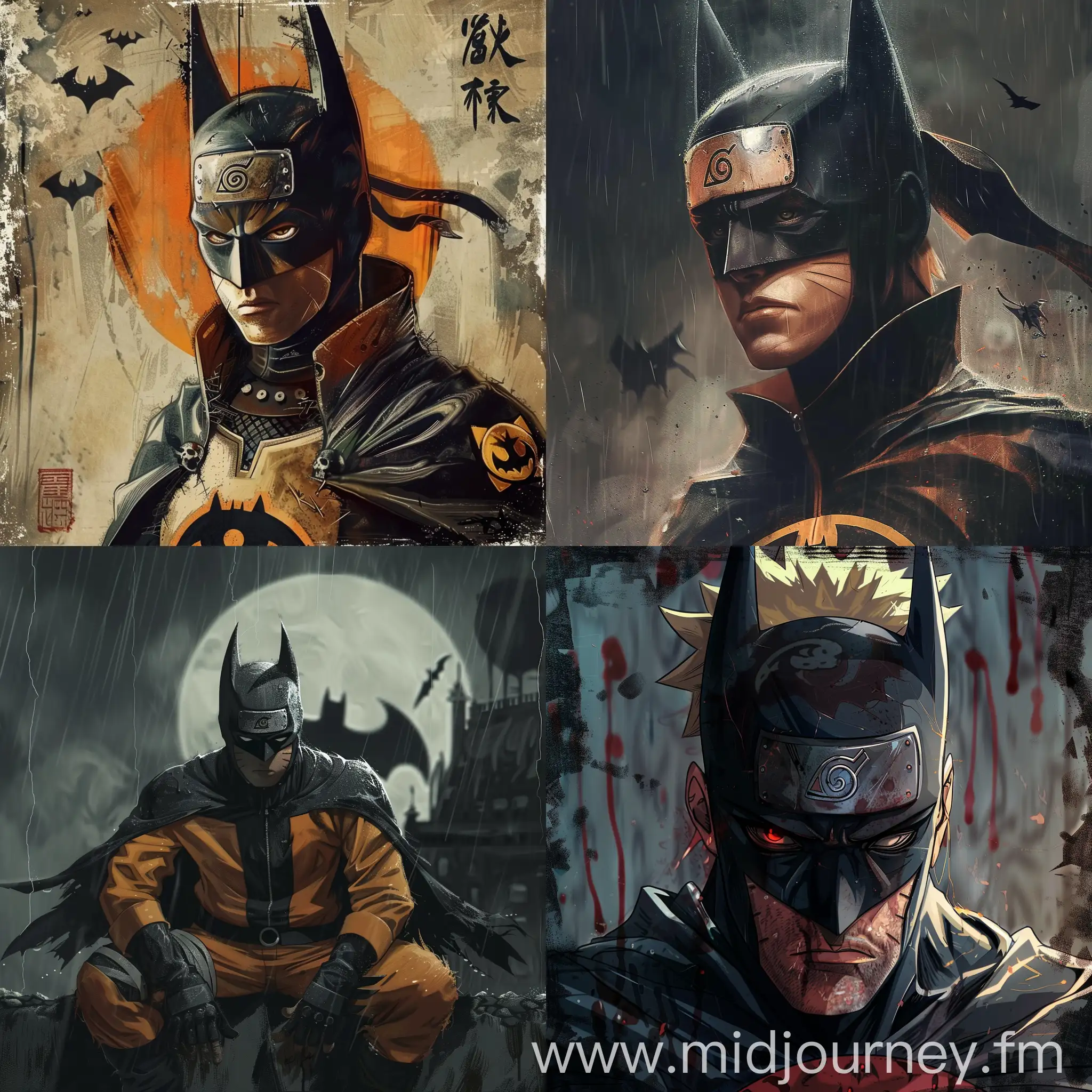 Naruto and Batman Epic Crossover Battle | JourneyArt