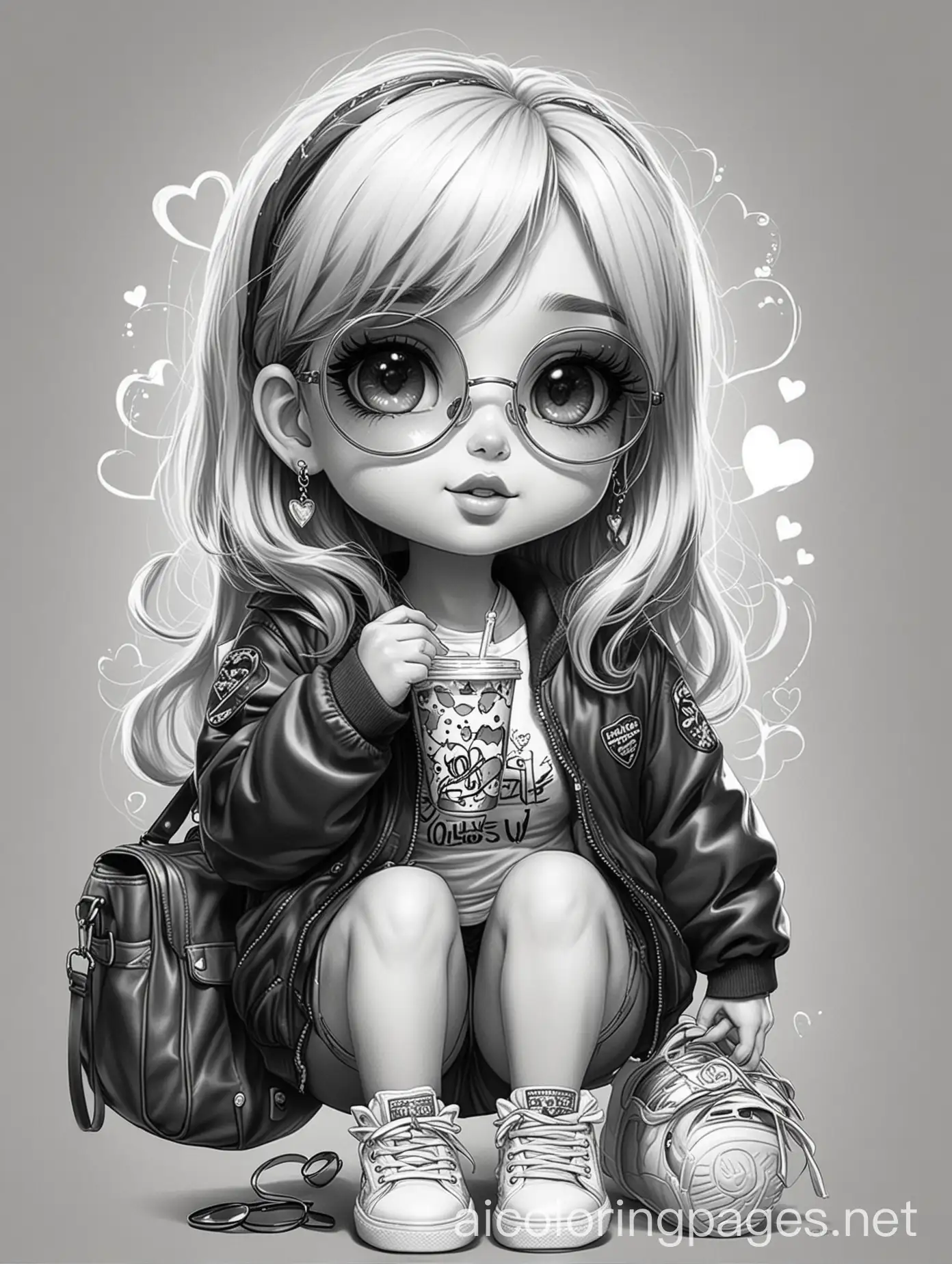Chibi-Woman-with-Heartshaped-Sunglasses-Holding-Bubble-Tea