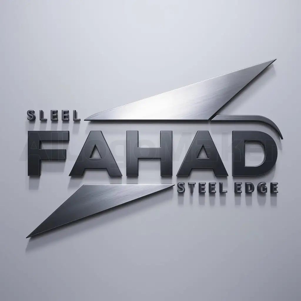 LOGO-Design-for-Fahad-Modern-Steel-Edge-Text-Logo-on-Clear-Background