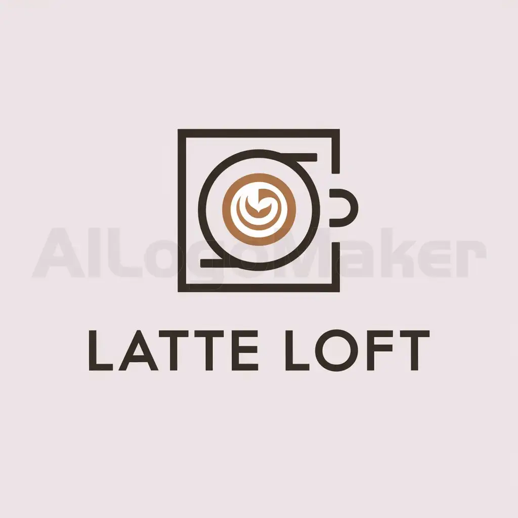 a logo design,with the text "latte loft", main symbol:coffee, square, space,Minimalistic,be used in coffeehouse industry,clear background