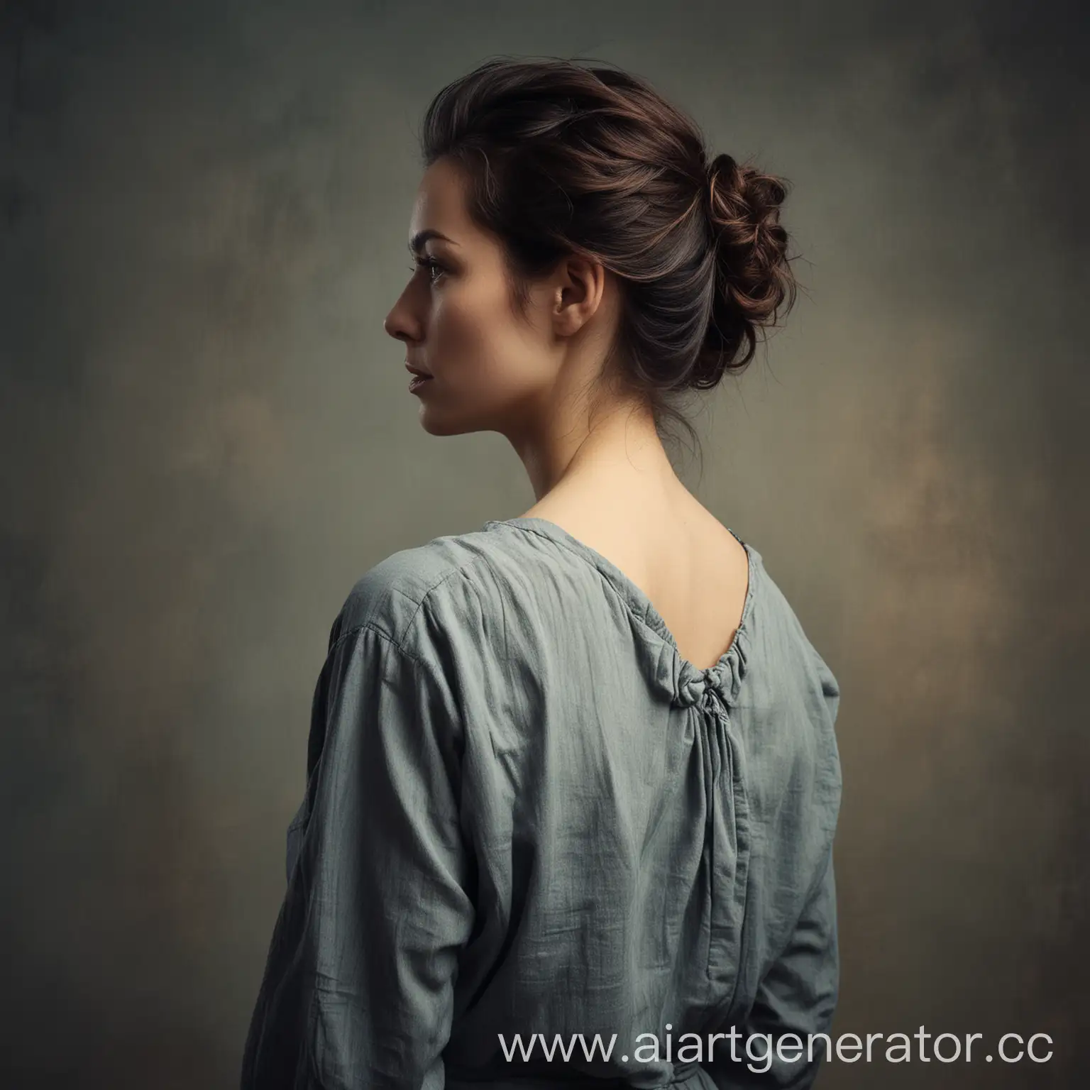 Portrait-of-a-Woman-Looking-into-the-Distance