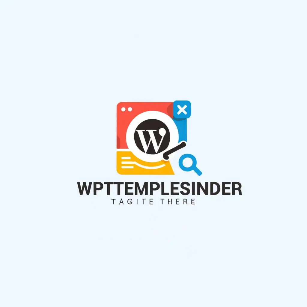 a logo design,with the text "wptemplatesfinder", main symbol:main focus on website templates related icons and use some website development icons and other related to web development,Moderate,be used in Education industry,clear background