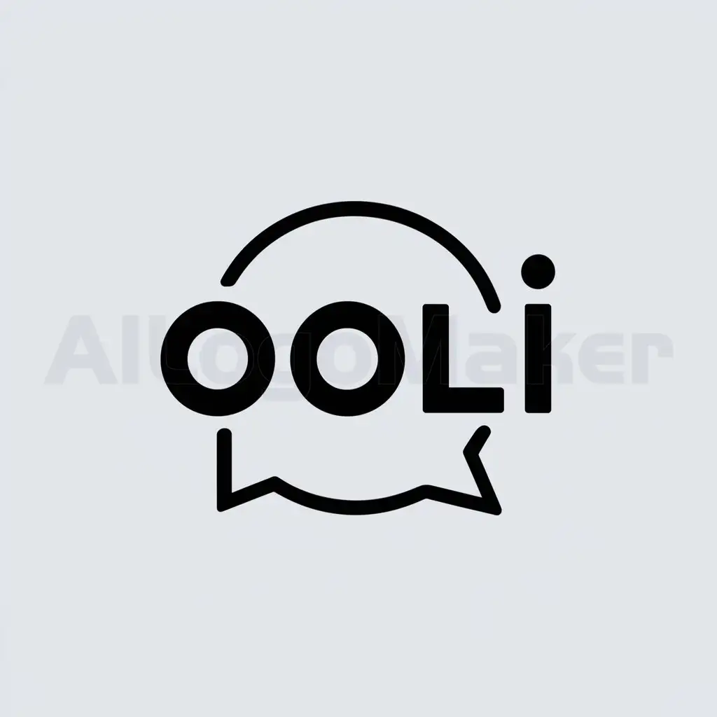 a logo design,with the text "ooli", main symbol:the word 'ooli' partially surrounded by a chat bubble,Minimalistic,clear background