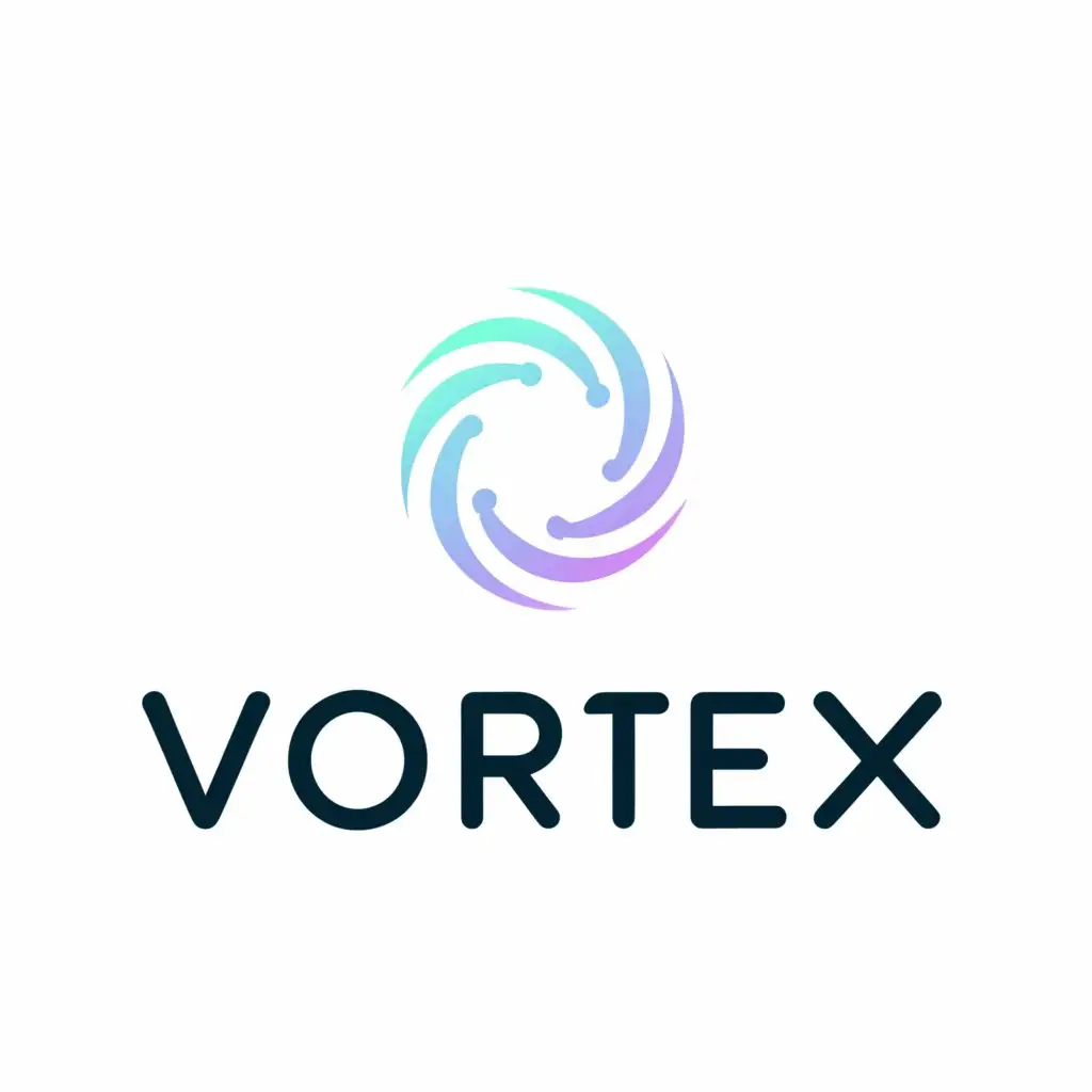 a logo design,with the text "Vortex", main symbol:Whirlwind,Minimalistic,be used in Internet industry,clear background