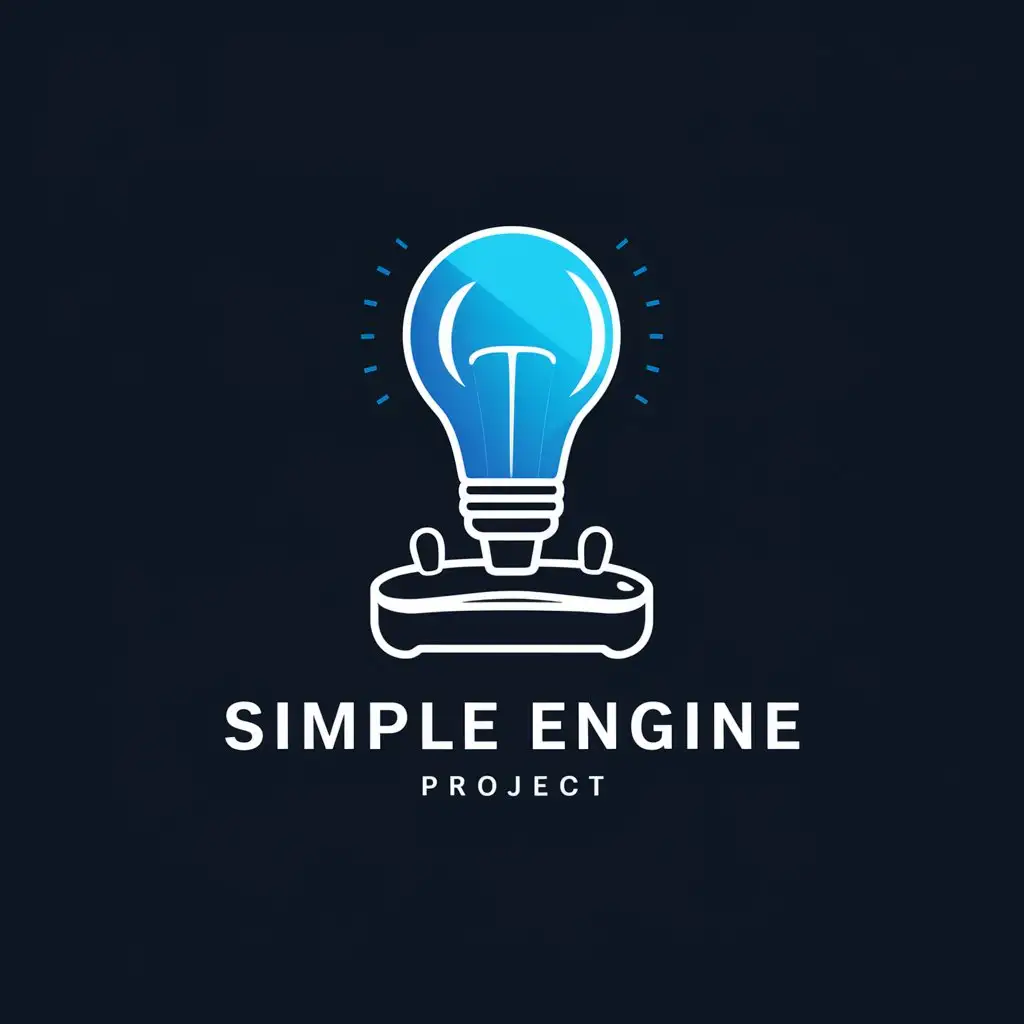 Логотип для проекта Simple Engine. На логотипе должна быть синяя лампочка, которая расположена над джойстиком