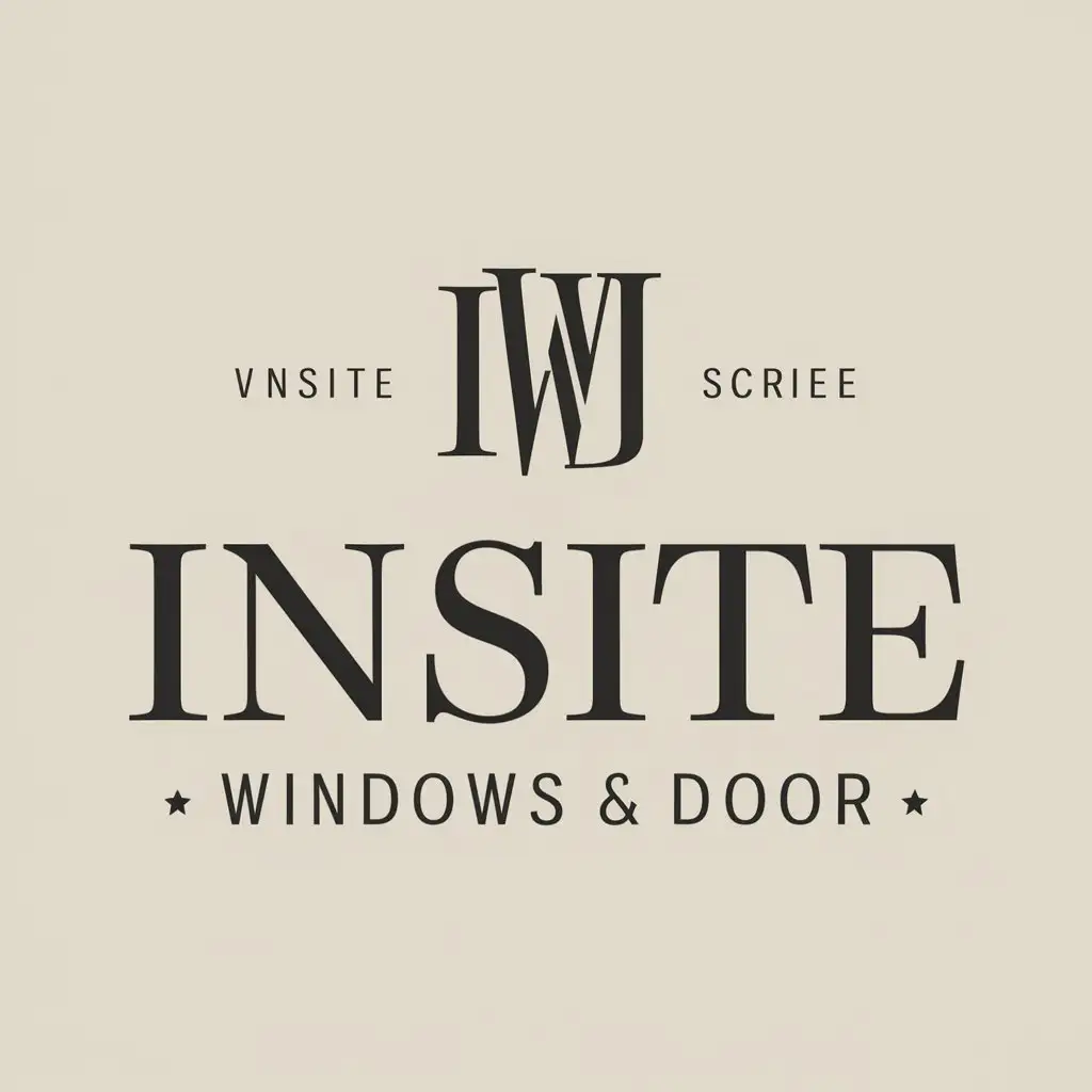 a logo design,with the text "Insite Windows & Door", main symbol: Vintage Logo named "Insite Windows & Door" in Black and Gold, using a vintage style with the color scheme incorporating black and gold. The preferred design includes a synergy of the company's initials or significant text, instead of abstract shapes or specific objects.,Moderate,be used in Others industry,clear background