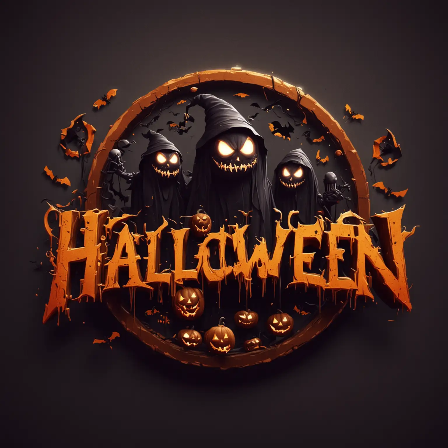 Spooky Animated Halloween Logo Design with JackOLantern and Witch Hat