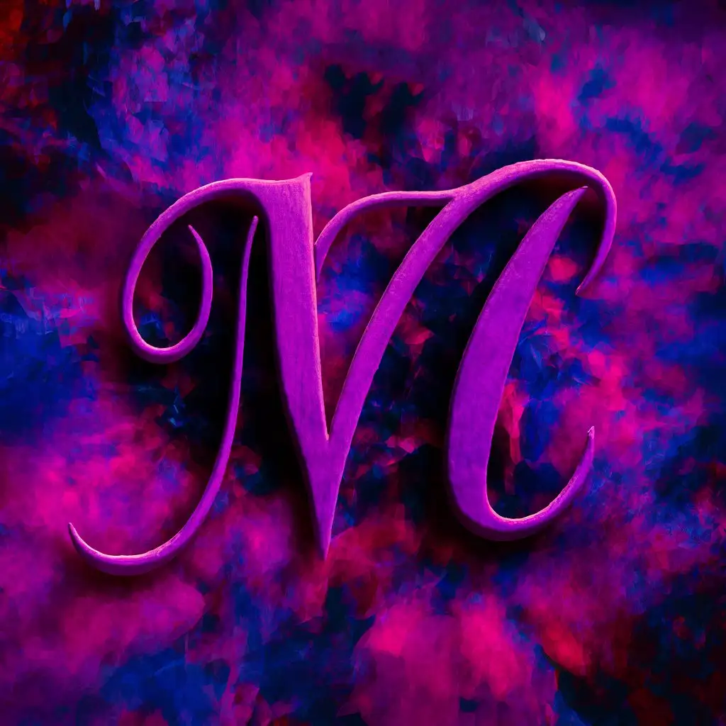 фиолетовая буква м на красочном эпичном сочном фоне