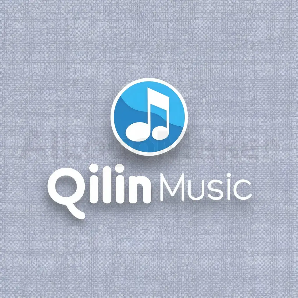 a logo design,with the text "Qilin Music", main symbol:Notes, icon in round shape, applicable for software icon, want color,Minimalistic,be used in Internet industry,clear background