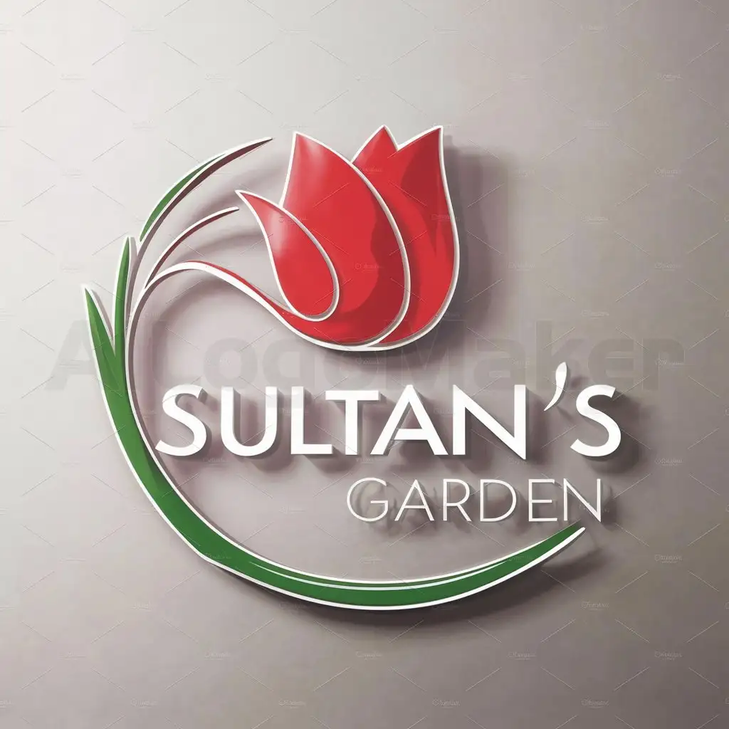 a logo design,with the text "Sultan´s Garden", main symbol:Tulip,Moderate,be used in Restaurant industry,clear background