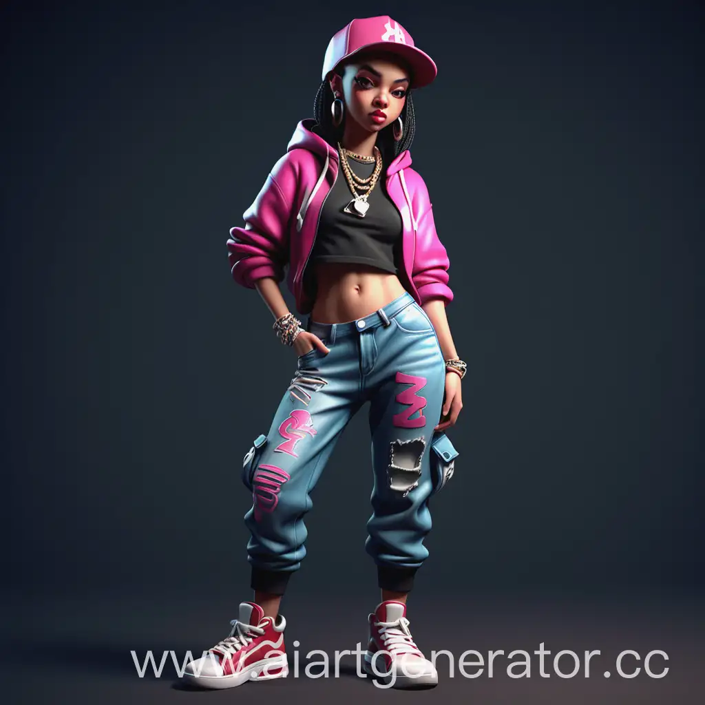 Hip-Hop-Girl-Character-in-Dynamic-3D-Style