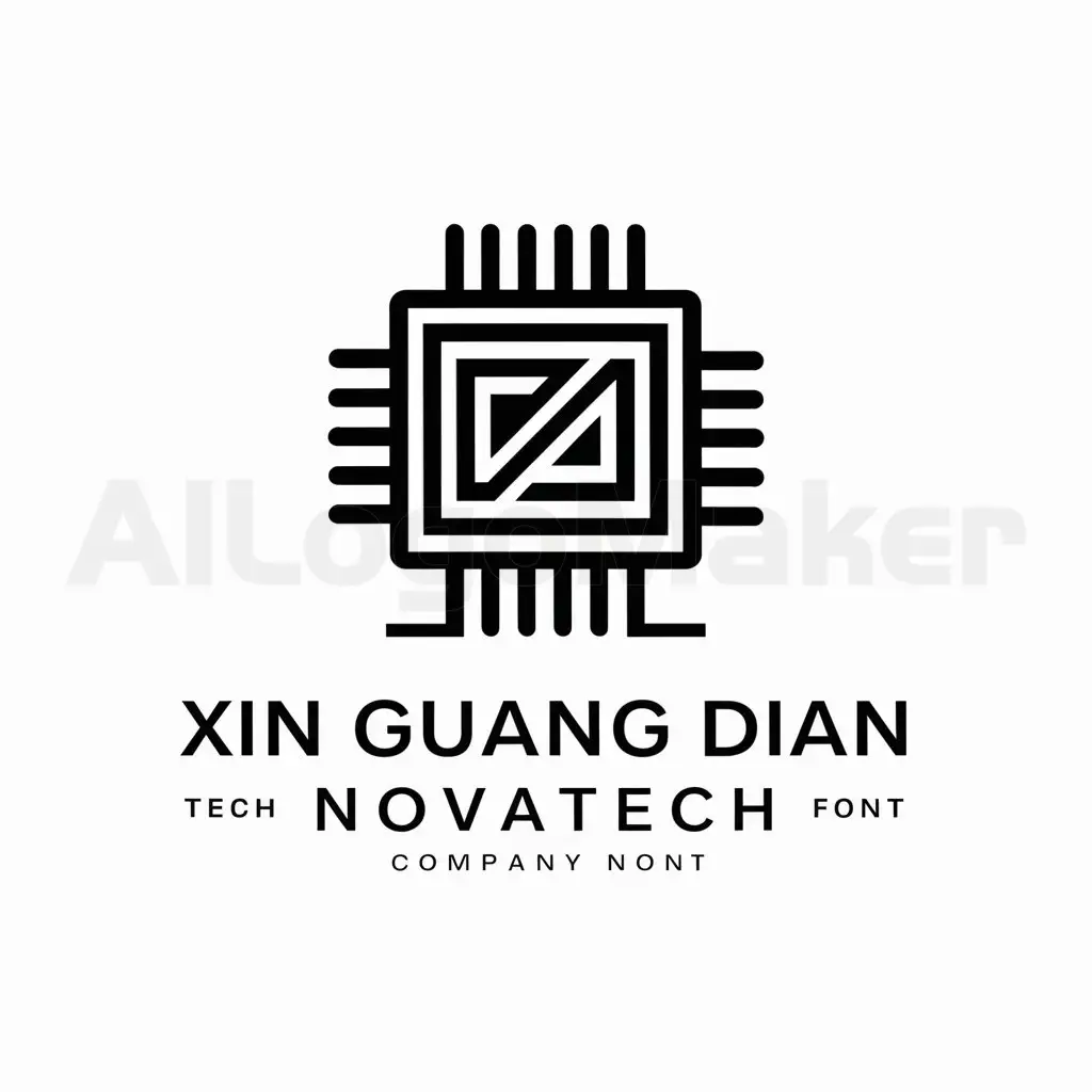 LOGO-Design-For-Xin-Guang-Dian-NovaTech-Modern-Chip-Symbol-on-Clear-Background