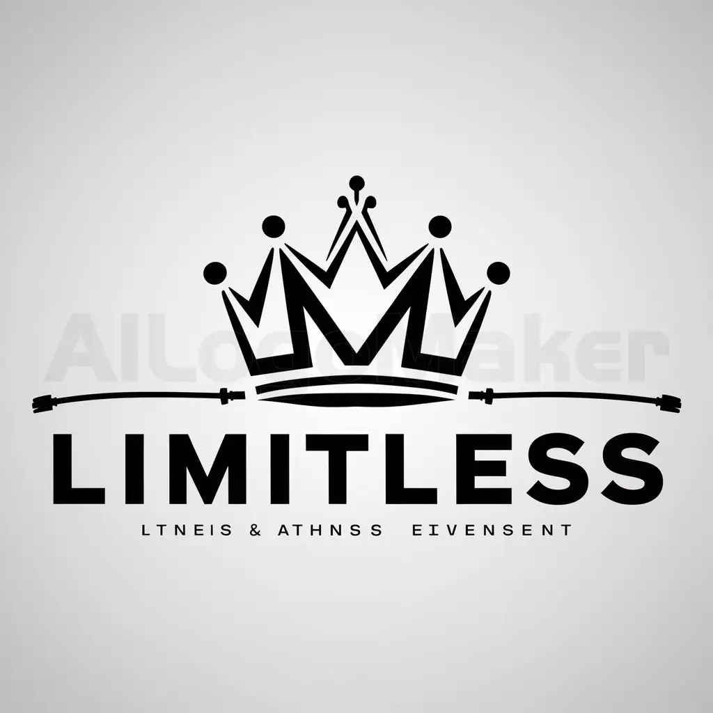 LOGO-Design-For-Limitless-Crown-Emblem-Representing-Endless-Possibilities-in-the-Sports-Fitness-Industry