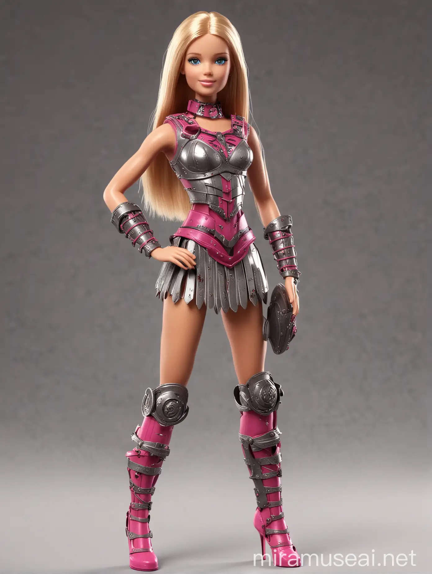 Barbie Gladiator Stylish Doll Poses in 3D Rendering