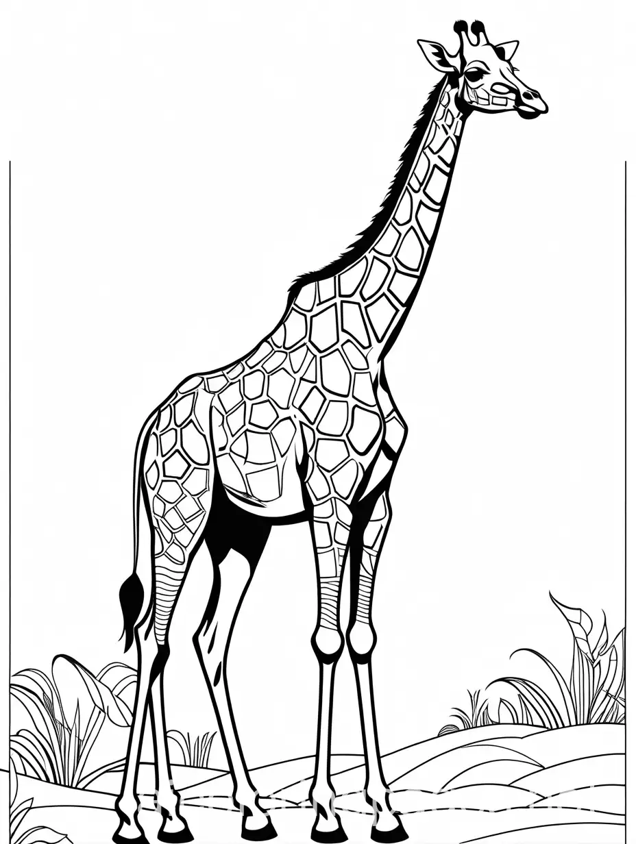 Single-Giraffe-Coloring-Page-Simple-Line-Art-for-Kids