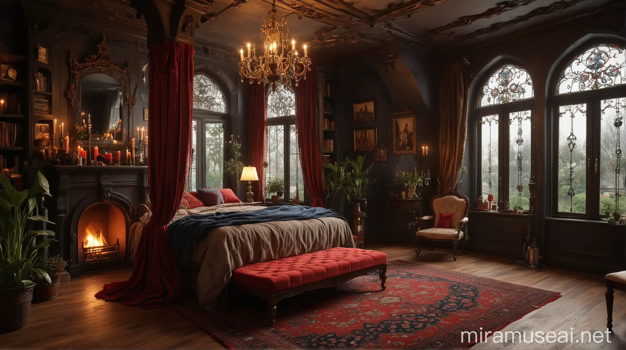 Luxurious Victorian Bedroom with GothicInspired Decor