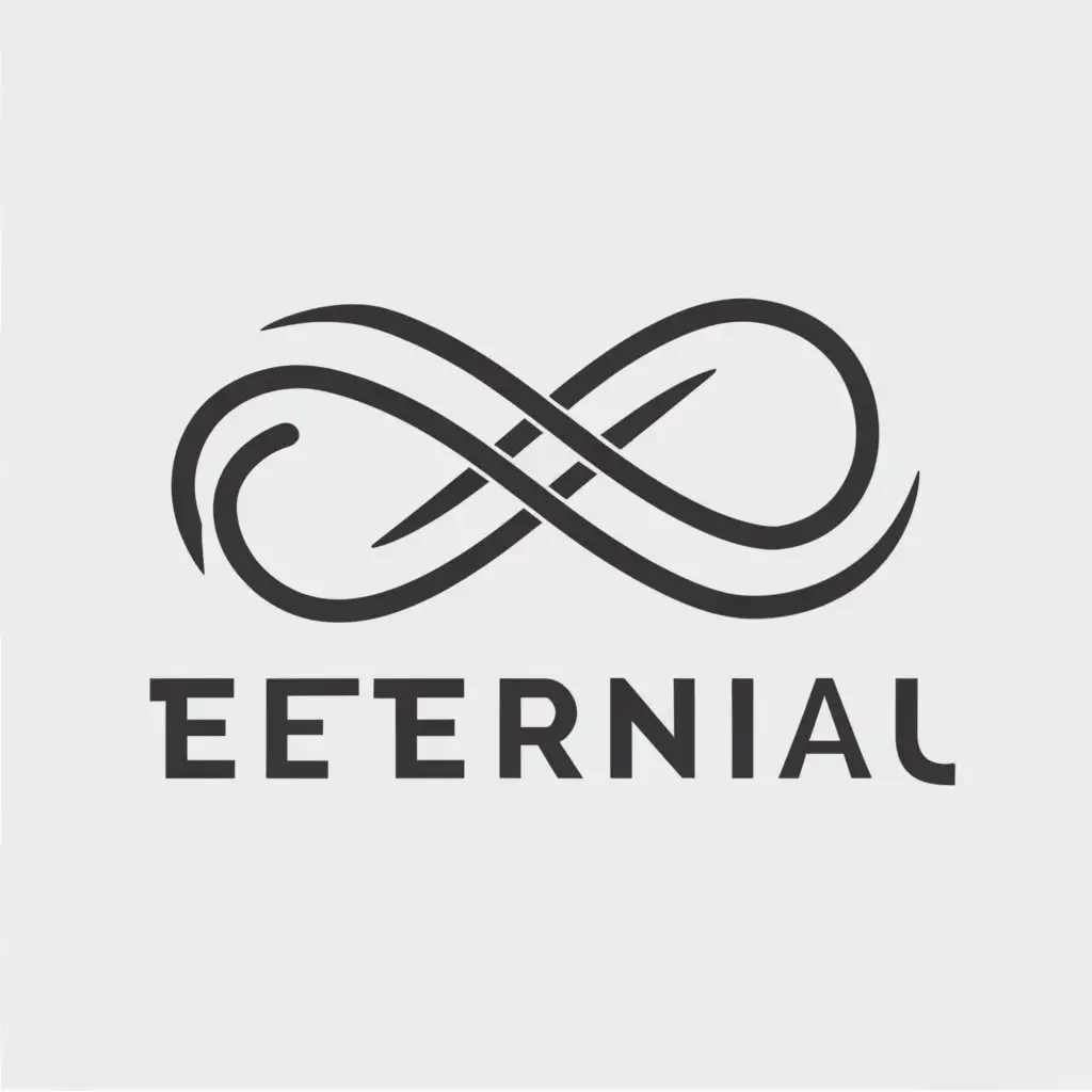 a logo design,with the text "eternal", main symbol:infinity,Minimalistic,be used in Construction industry,clear background