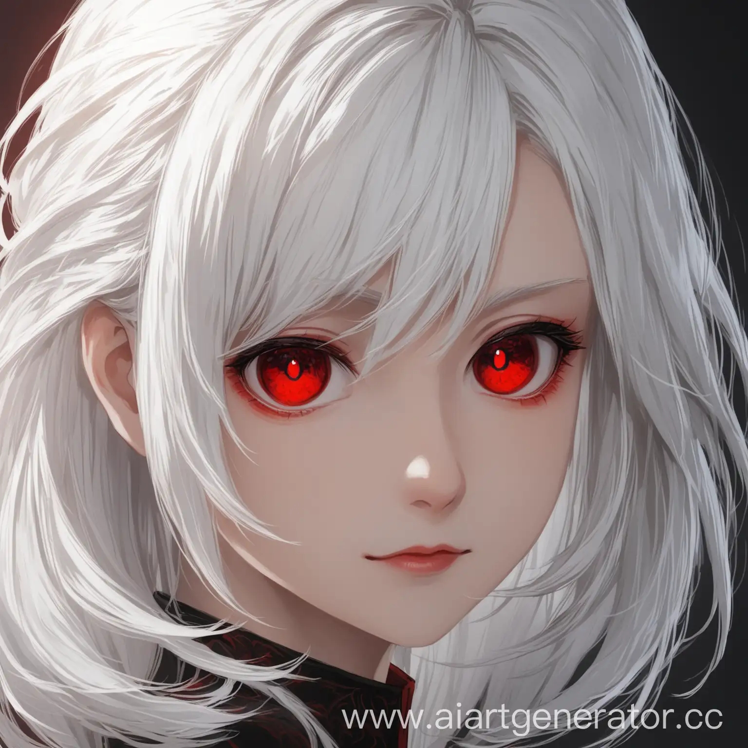 Ethereal-Girl-with-White-Hair-and-Red-Eyes-Portrait