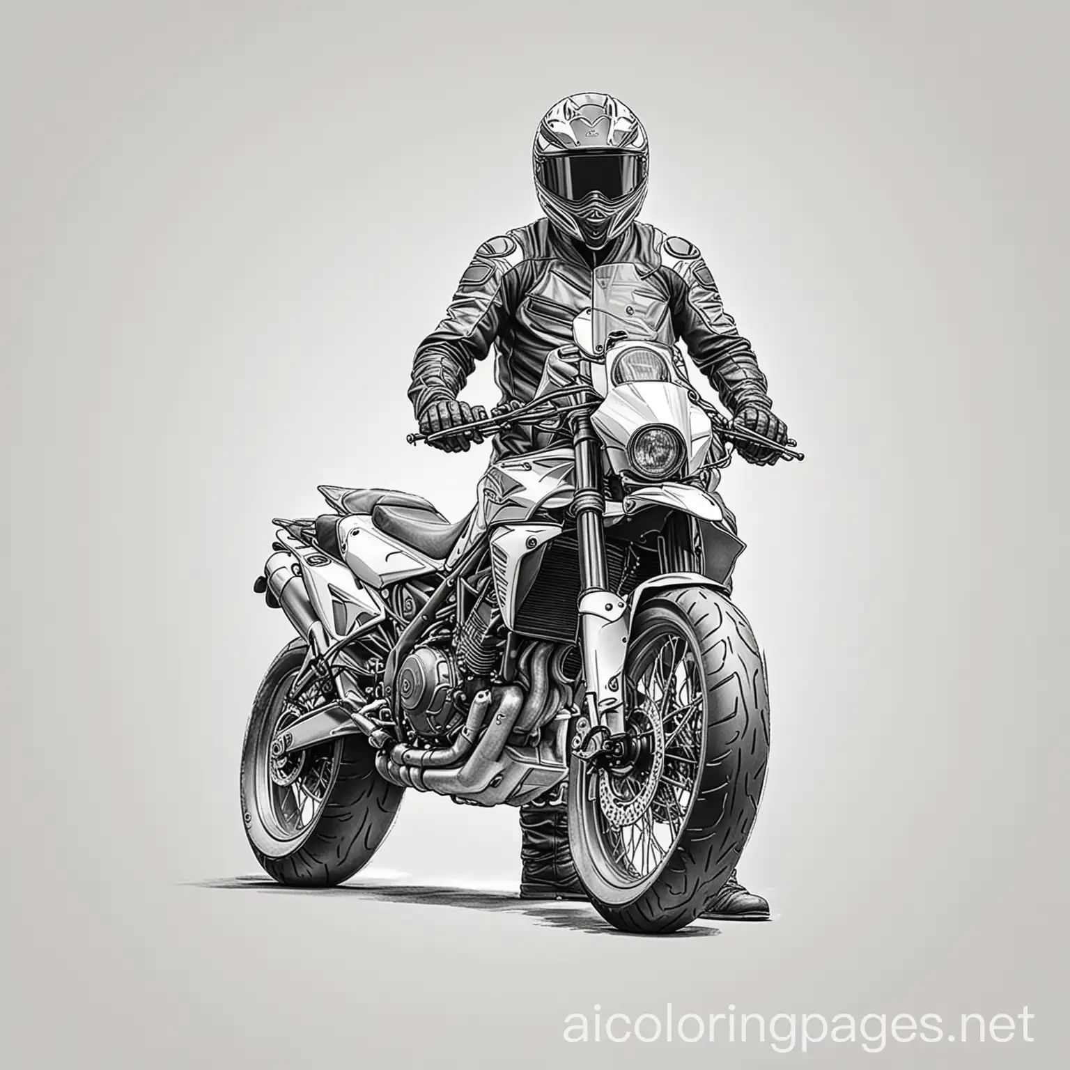 Motorcyclist-Standing-Coloring-Page-with-Ample-White-Space