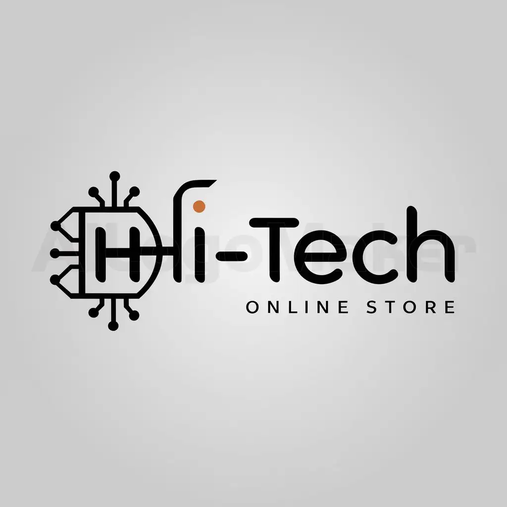 a logo design,with the text "Hi-Tech", main symbol:Tecnologia,Minimalistic,be used in tienda online industry,clear background