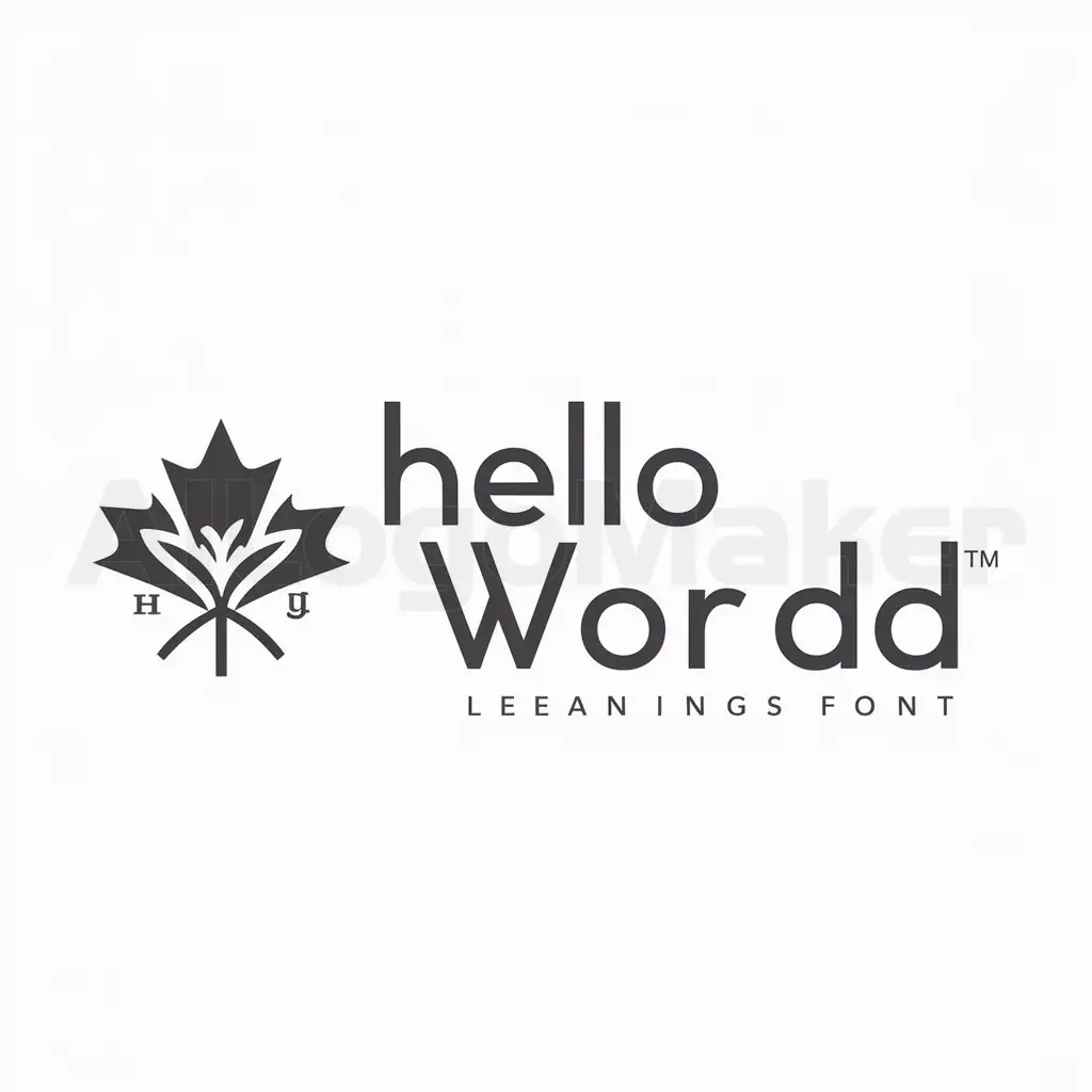 a logo design,with the text "hello world", main symbol:maple/rice plant,Moderate,be used in Others industry,clear background
