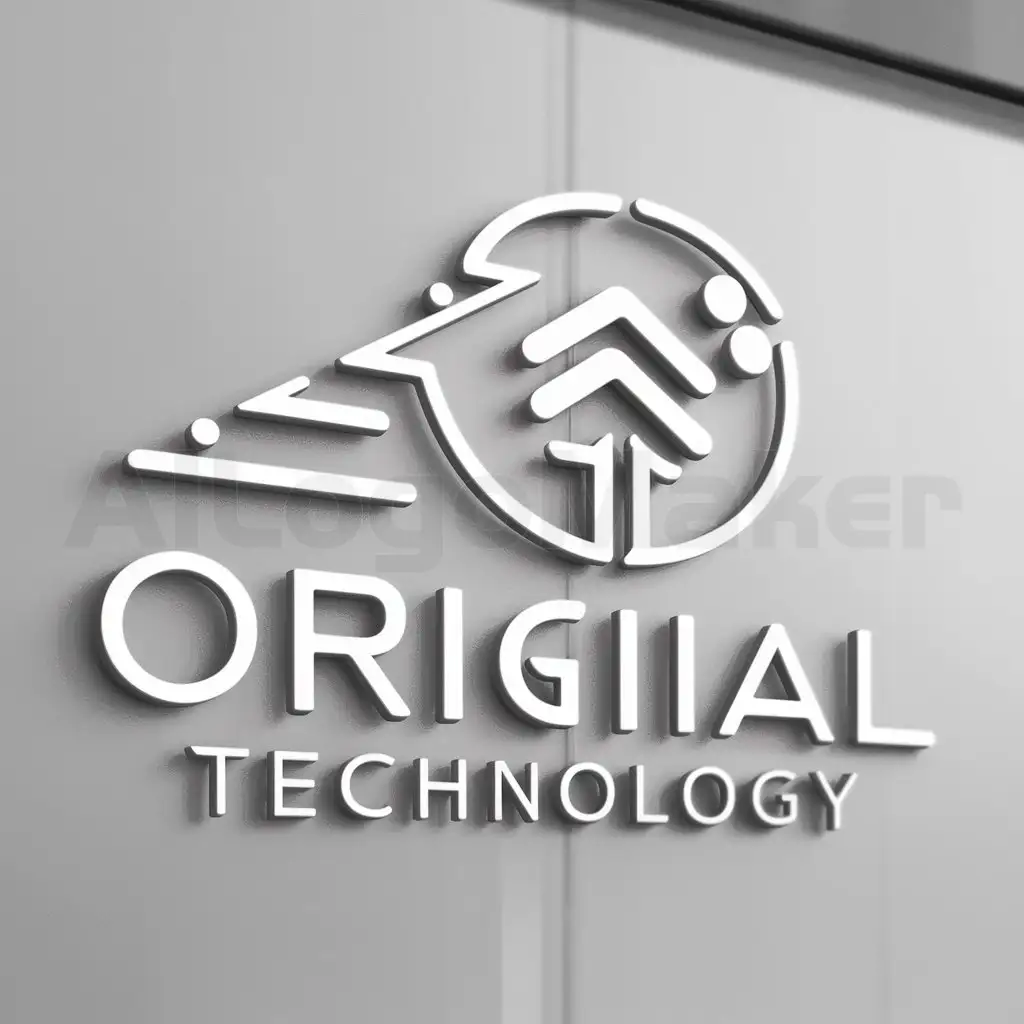a logo design,with the text " Original technology

(Note: The input appears to be a combination of English words and a proper noun from another language (possibly Chinese). I have translated the possible non-English part into English while leaving the English parts unchanged.)", main symbol:abstract, ancestor, plant,Minimalistic,be used in Technology industry,clear background
